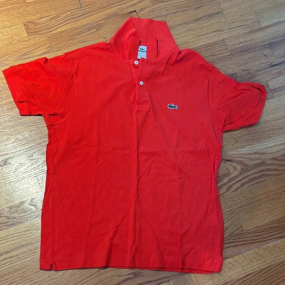 Men’s Lacoste Bright Orange Knit Polo Shirt